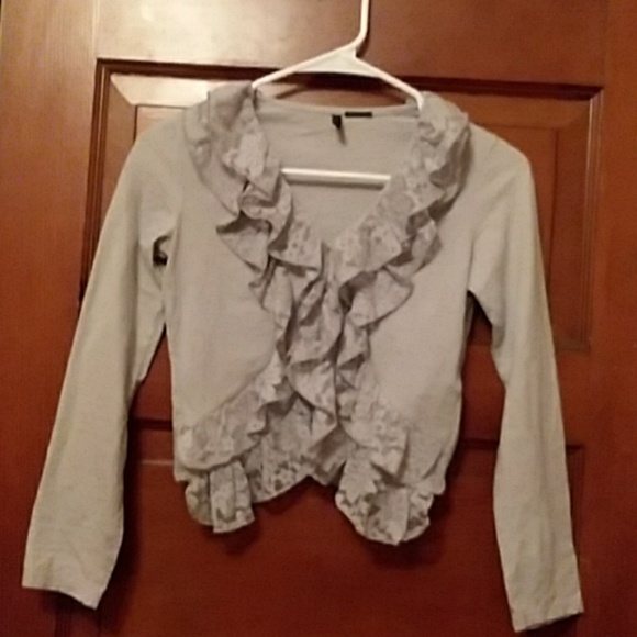 United Colors Of Benetton Other - Benetton grey cotton and lace blouse